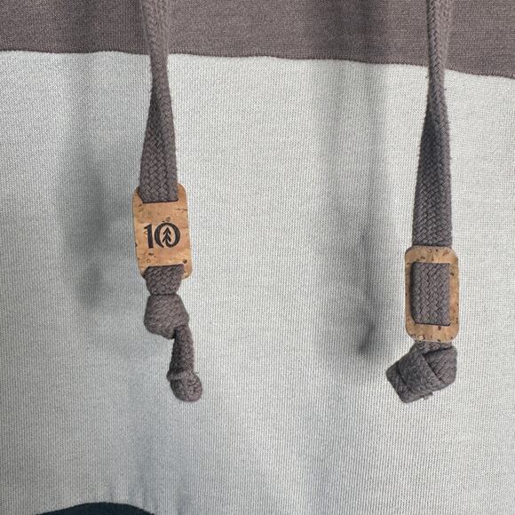 TenTree Banshee Hoodie Women Large Brown Green Colorblock Organic Cotton Neutral - Picture 7 of 12